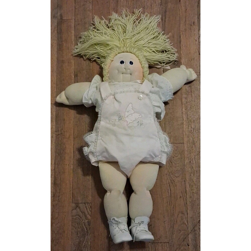 Cabbage Patch Kids Soft Sculpture Doll All Cloth Blonde Girl Ponytail 1983